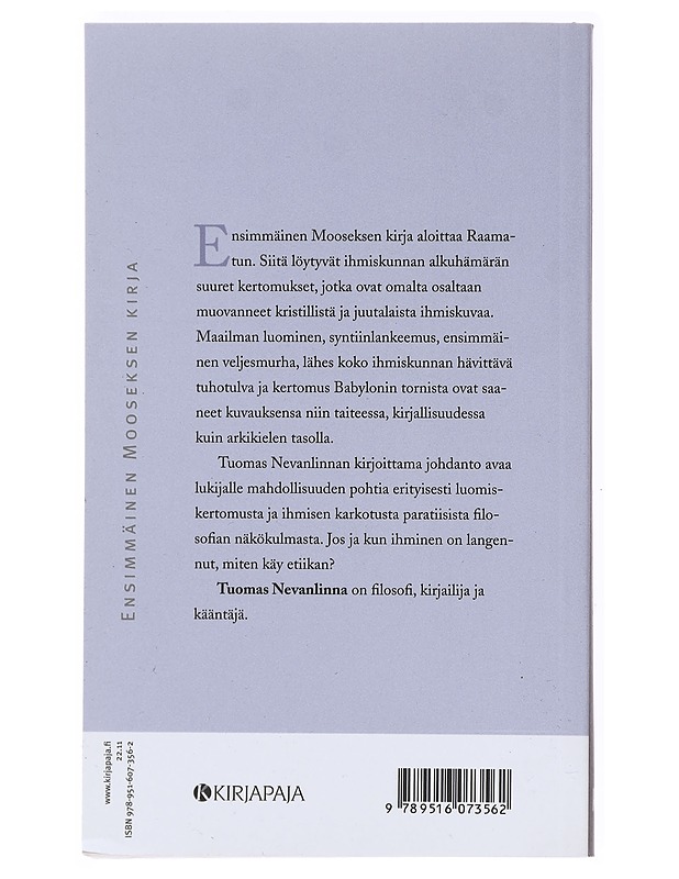 Ensimmäinen Mooseksen kirja - Nevanlinna, Tuomas - Tietokirjat ja oppaat - 10105516173 - 1