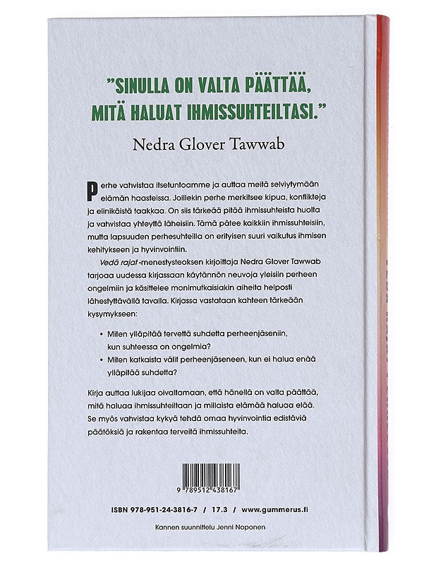 Vedä rajat perheessä : löydä tasapaino läheisissä ihmissuhteissa - Tawwab, Nedra Glover - Tietokirjat ja oppaat - 10105516281 - 1