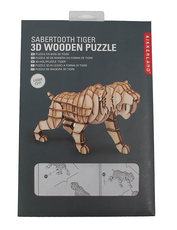 KIKKERLAND Sabertooth Tiger 3D Wooden Puzzle - Askartelu - 10105516566 - 0