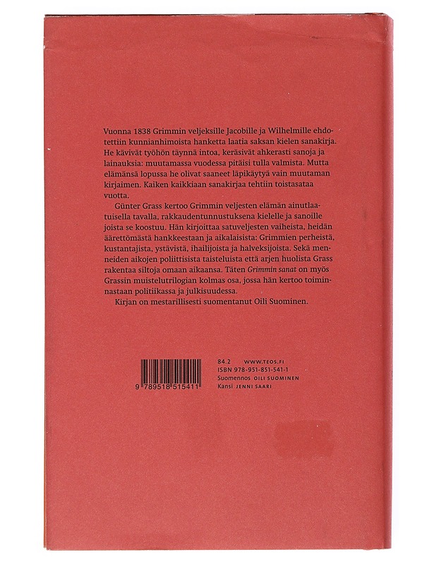 Grimmin sanat : rakkaudentunnustus - Grass, Günter - Tietokirjat ja oppaat - 10105516610 - 1