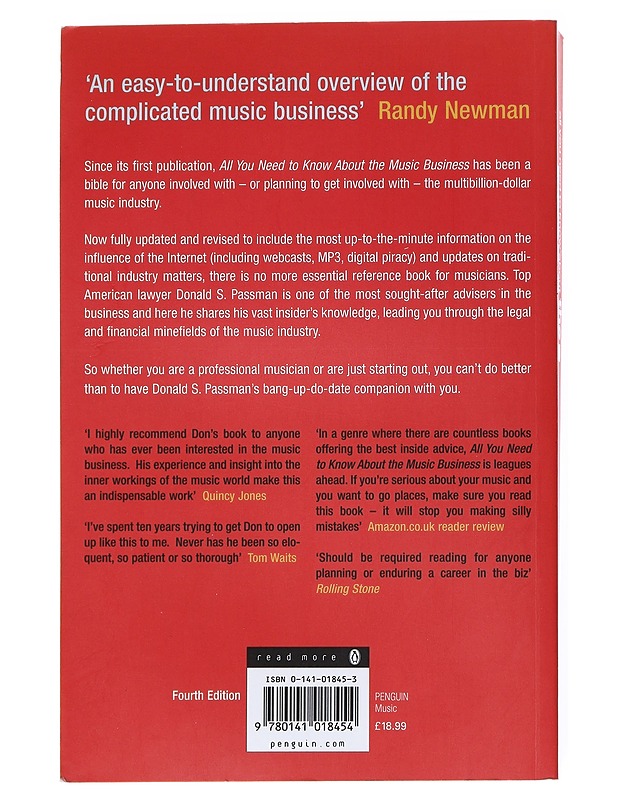 All you need to know about the music business Revised and updated edition - Passman , Donald S.  - Tietokirjat ja oppaat - 10105517034 - 1