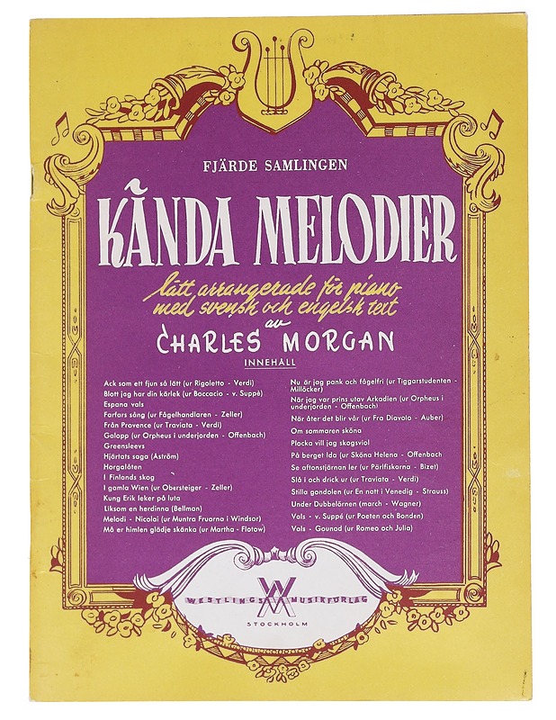 Kända melodier - Fjäde Samlingen - Musiikki- ja elokuvakirjat - 10105517123 - 0