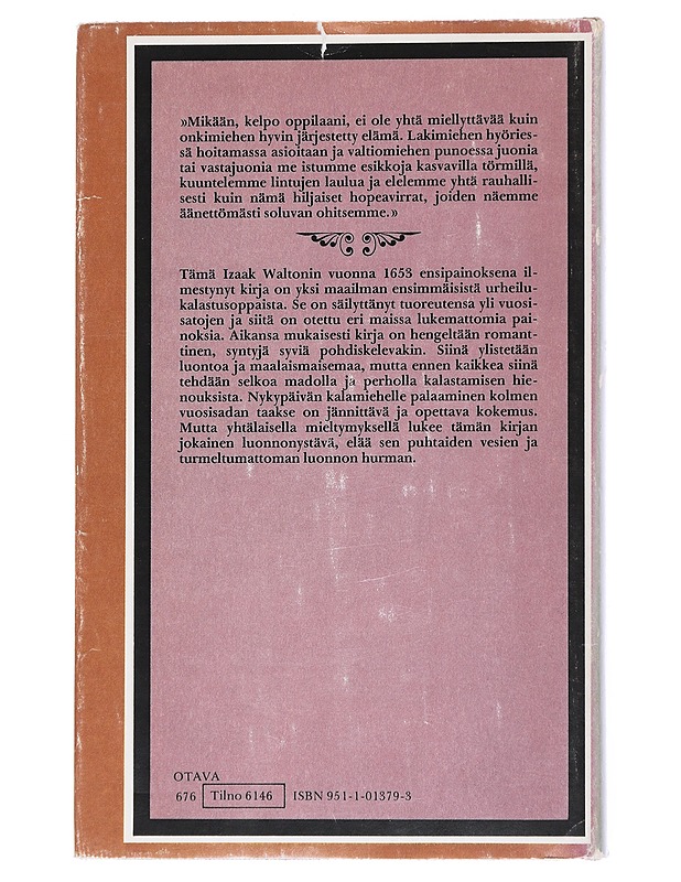 Oivallinen onkimies - TekijäIzaak Walton - Harrastekirjat - 10105517619 - 1