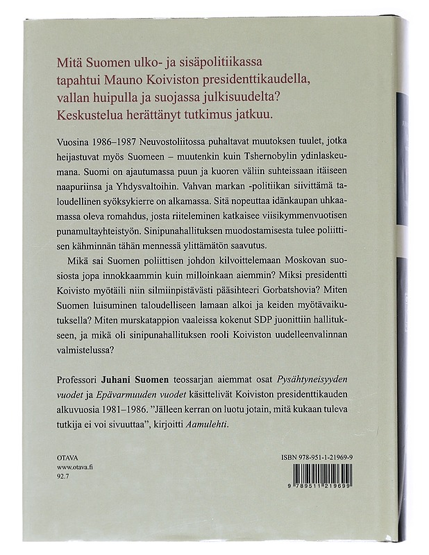 Kohti sinipunaa : Mauno Koiviston aika 1986-1987 - Juhani Suomi - Elämäkerrat ja muistelmat - 10105517663 - 1