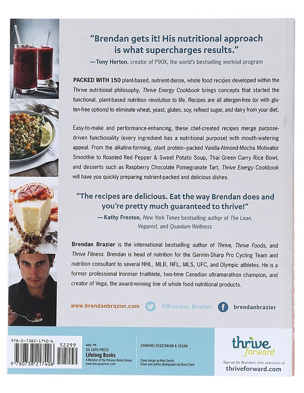 Thrive Energy Cookbook: 150 Plant-Based Whole Food Recipes - Brendan Brazier     - Ruokakirjat - 10105517699 - 1