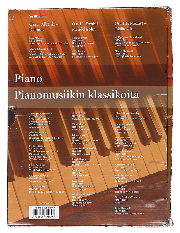 Piano: Pianomusiikin klassikoita 1-3  - Musiikki- ja elokuvakirjat - 10105517906 - 1