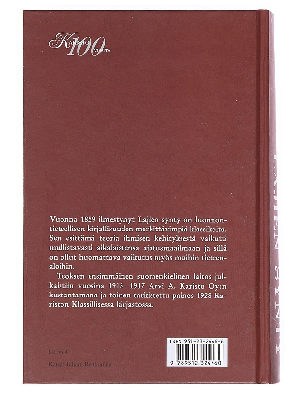 Lajien synty - Darwin, Charles - Tietokirjat ja oppaat - 10105517908 - 1