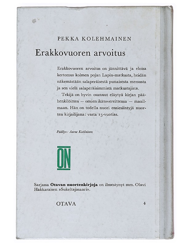 Erakkovuoren arvoitus - Pekka Kolehmainen - Romaanit ja novellit - 10105517979 - 1