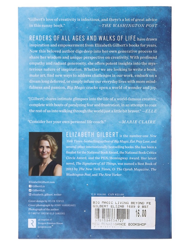 Big magic - Gilbert, Elizabeth - Romaanit ja novellit - 10105517992 - 1