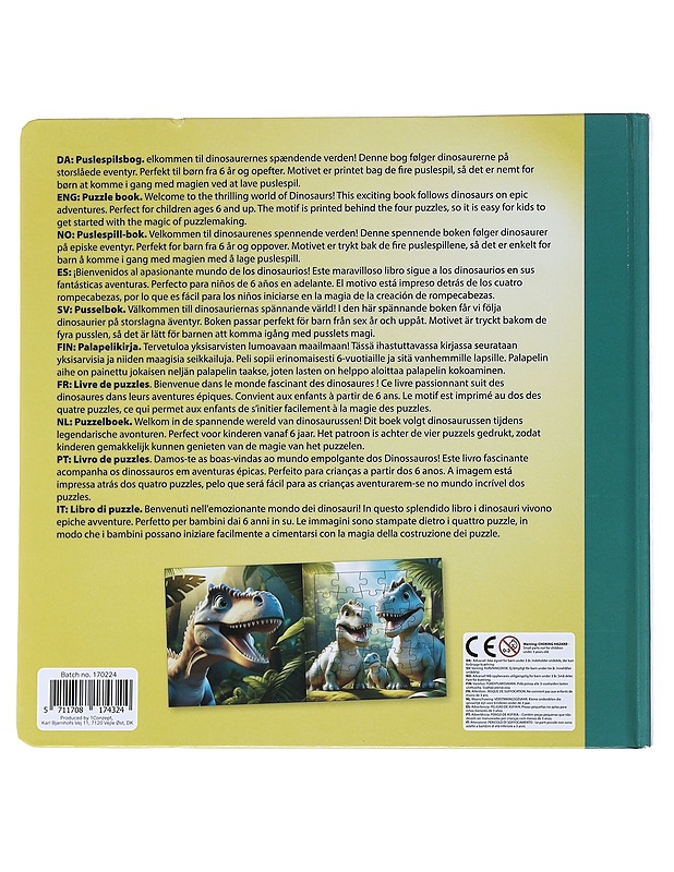 Dinosaur Puzzle Book -palapelikirja - Lastenkirjat - 10105518080 - 1