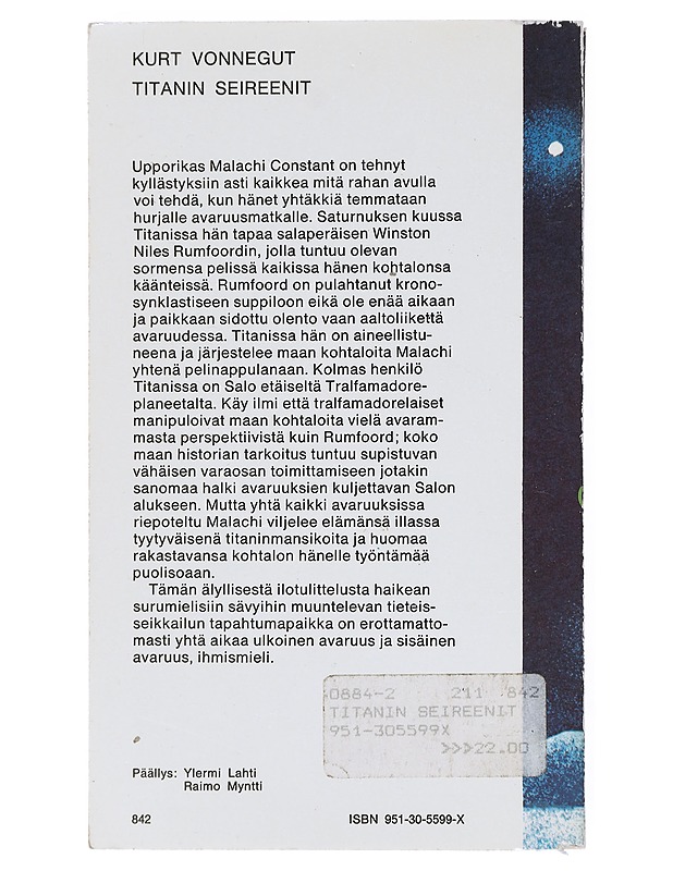 Titanin seireenit - Vonnegut, Kurt - Fantasia- ja scifi - 10105518087 - 1