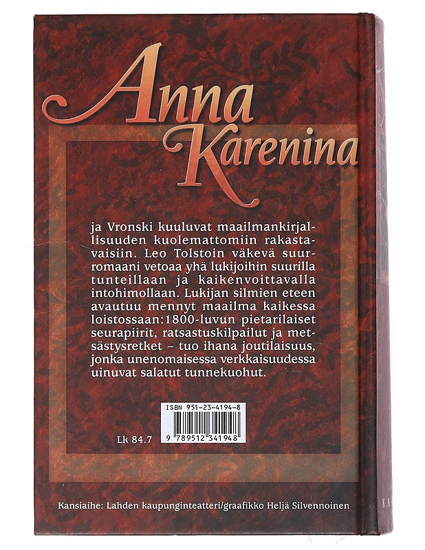 Anna Karenina - Tolstoi, Leo - Romaanit ja novellit - 10105518117 - 1