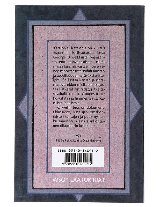 KATALONIA, KATALONIA - ORWELL, GEORGE - Historiakirjat - 10105518373 - 1