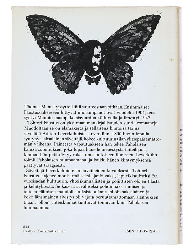 Tohtori Faustus / saksalaisen säveltäjän Adrian Leverkühnin elämä erään hänen ystävänsä kertomana - Mann, Thomas - Elämäkerrat ja muistelmat - 10105518391 - 1