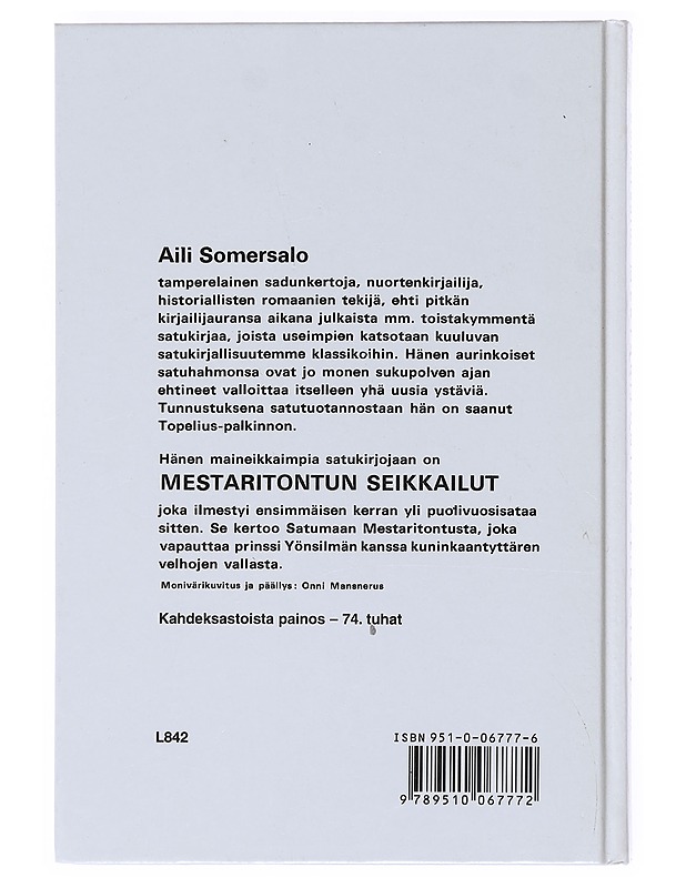 Mestaritontun seikkailut - Somersalo, Aili - Lastenkirjat - 10105518521 - 1