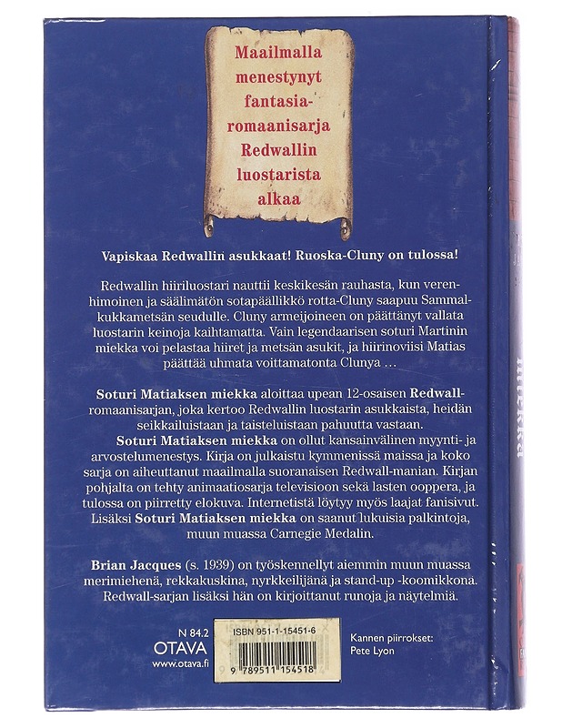Soturi Matiaksen miekka - Jacques, Brian - Romaanit ja novellit - 10105518598 - 1
