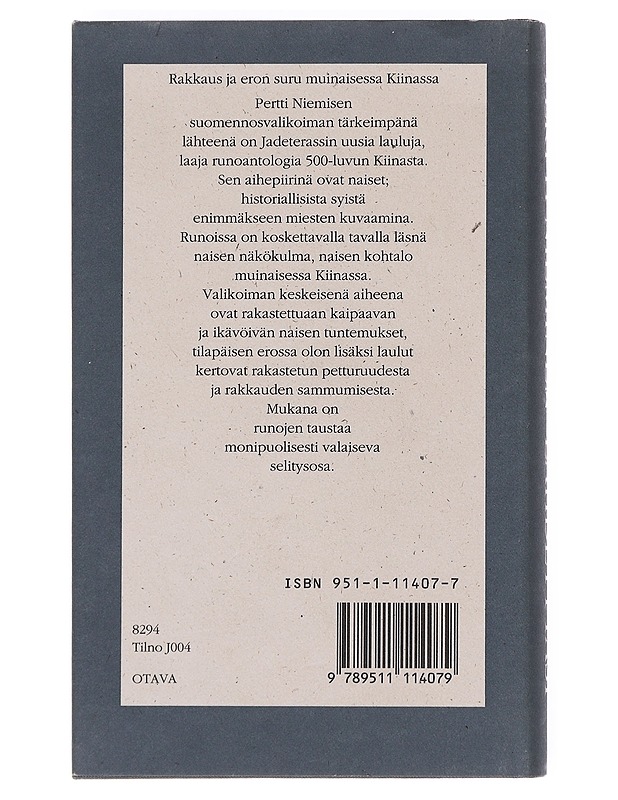 Lähdettyäsi : rakkaus ja eron suru muinaisessa Kiinassa - Nieminen, Pertti - Romaanit ja novellit - 10105518865 - 1