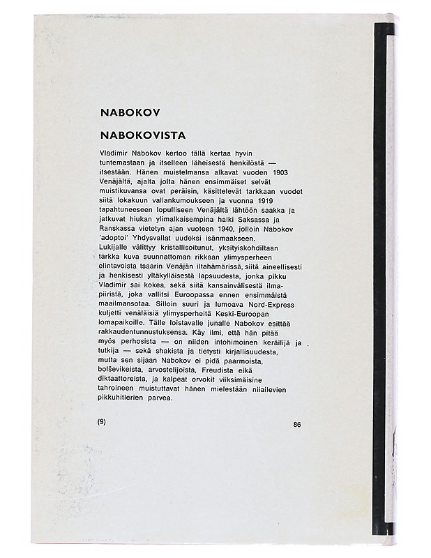 Nabokov Nabokovista - Vladimir Nabokov - Elämäkerrat ja muistelmat - 10105519278 - 1