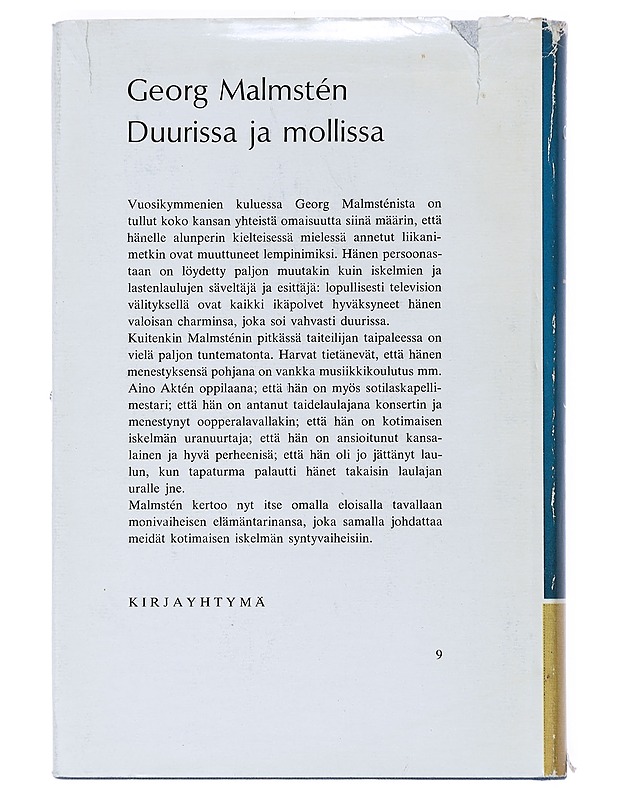 Georg Malmsten : Duurissa Ja Mollissa - Elämäkerrat ja muistelmat - 10105519339 - 1