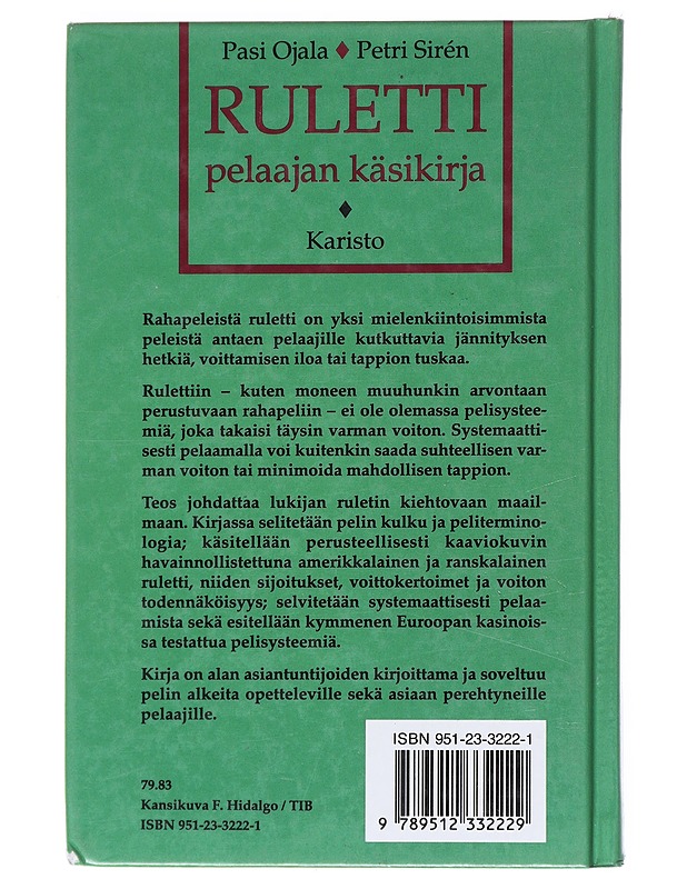 Ruletti : Pelaajan käsikirja - Pasi Ojala - Tietokirjat ja oppaat - 10105519347 - 1
