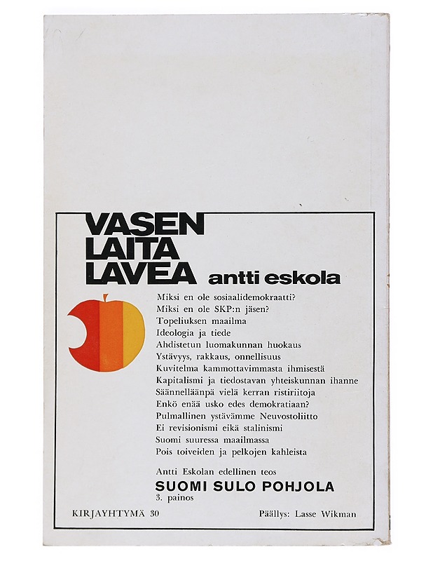 Vasen Laita Lavea - Antti Eskola - Historiakirjat - 10105519458 - 1