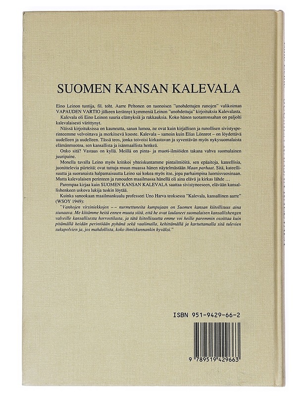 Suomen kansan Kalevala ja suomalainen kansallishenki : Isänmaanystävän mietteitä vuosilta 1895-1925 - Leino, Eino - Elämäkerrat ja muistelmat - 10105519508 - 1