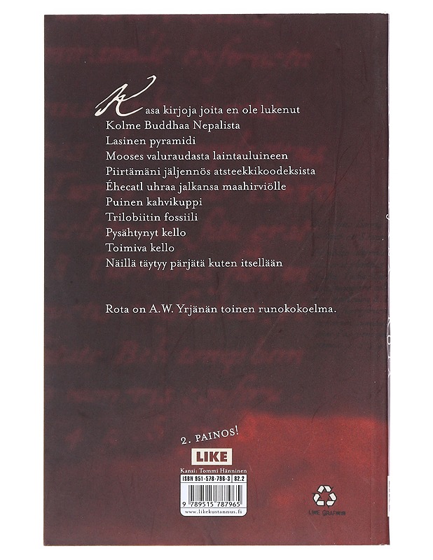 Rota - A. W. Yrjänä - Runot ja näytelmät - 10105519579 - 1