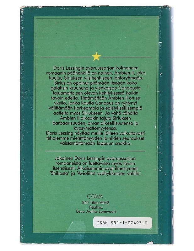 Siriuksen kokeet : Ambien II:n, Viiden jäsenen, selonteko - Lessing, Doris - Fantasia- ja scifi - 10105519633 - 1