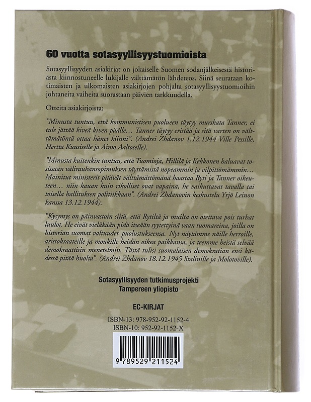 Sotasyyllisyyden asiakirjat - Rautkallio, Hannu - Historiakirjat - 10105519789 - 1