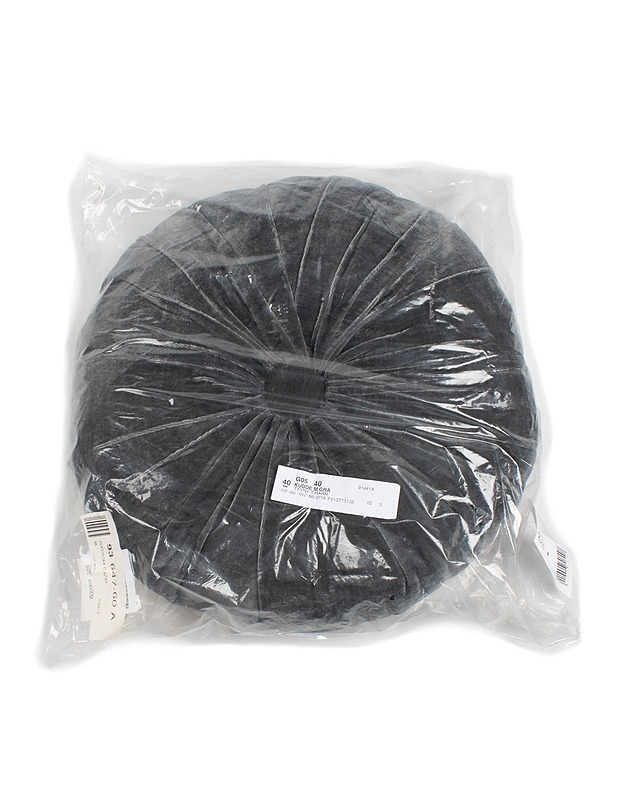 Tummanharmaa pyöreä koristetyyny, 40x40 cm - Tyynyt ja peitot - 10105519856 - 0