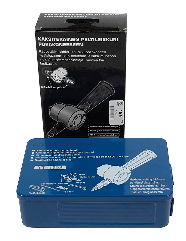 JÄRNVIK kaksiteräinen peltilaikkuri porakoneeseen - Rakennustarvikkeet - 10105519955 - 0