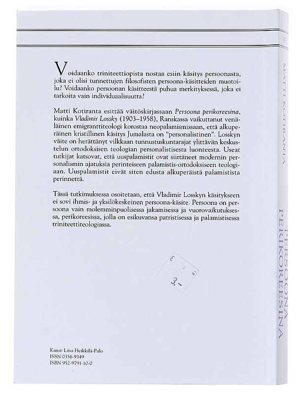 Persoona perikoreesina- Matti Kotiranta - Tietokirjat ja oppaat - 10105519986 - 1