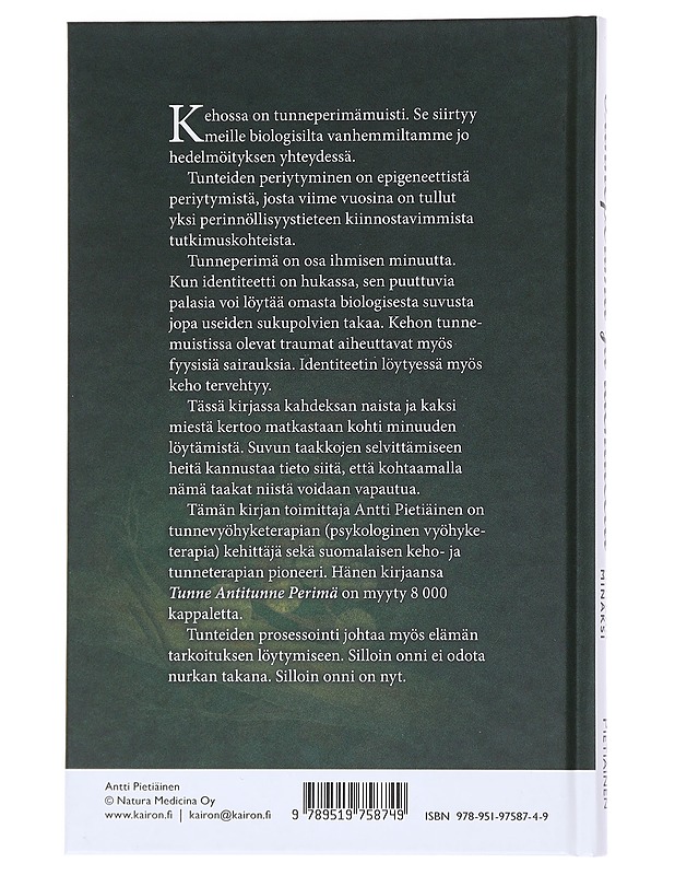 Tunneperimä ja identiteetti : kymmenen matkaa minäksi - Pietiäinen, Antti - Tietokirjat ja oppaat - 10105520026 - 1