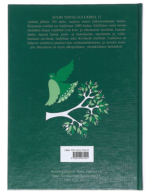 Suuri toivelaulukirja. 12 - toim. Heikki Uusitalo - Musiikki- ja elokuvakirjat - 10105520092 - 1