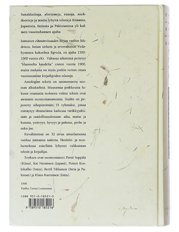 Itämaisen elämänviisauden kirja - Karttunen, Klaus - Runot ja näytelmät - 10105520278 - 1