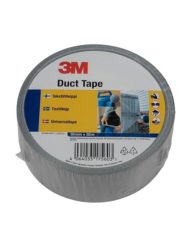 3M Duct tape tekstiiliteippi 50 mm x 50 m - Rakennustarvikkeet - 10105520289 - 0