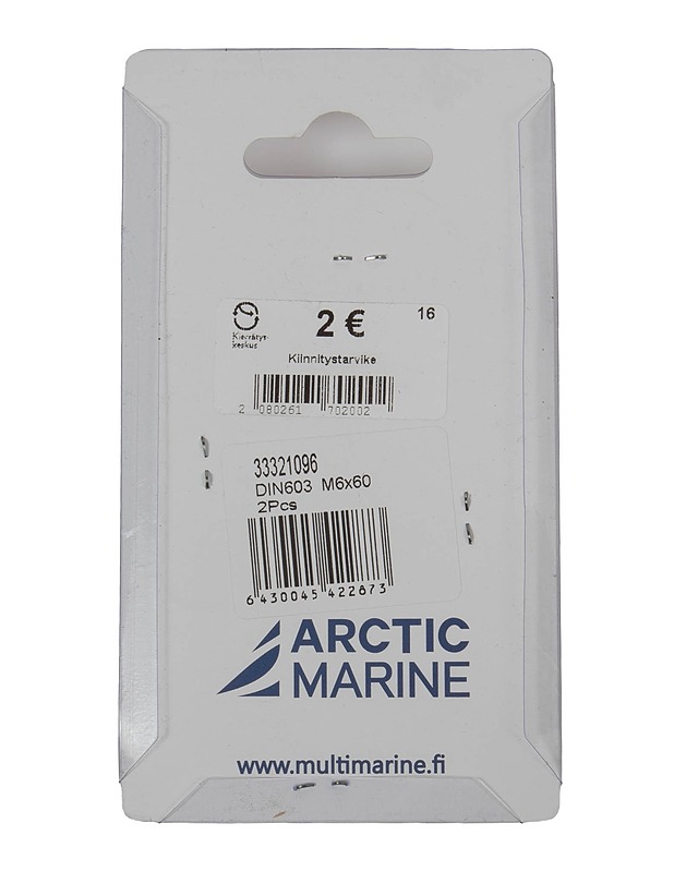 ARCTIC MARINE lukkoruuvi DIN603 M6X60 2 kpl - Rakennustarvikkeet - 10105520331 - 1