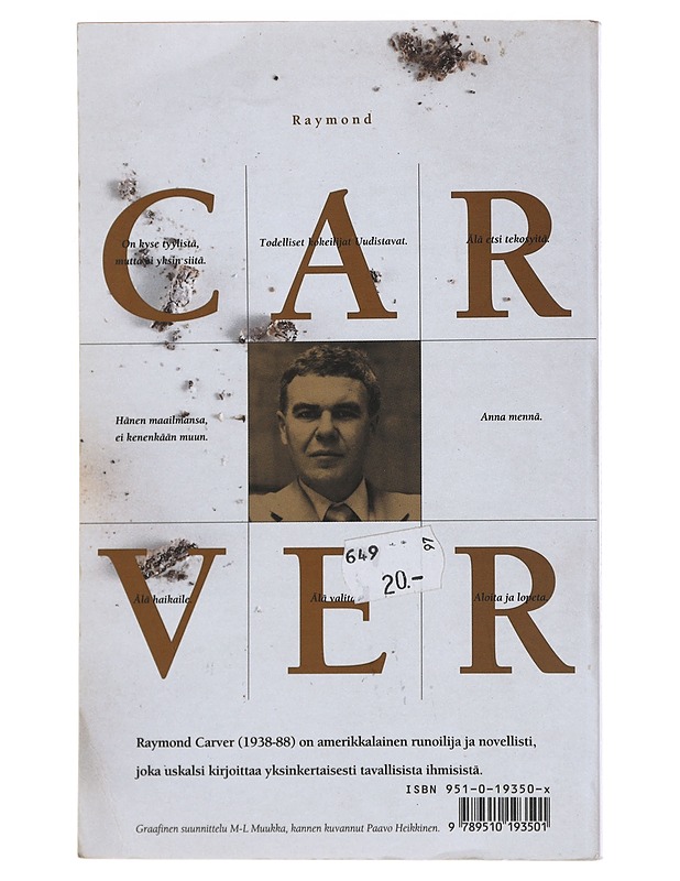 Rivi riviltä, lyönti lyönniltä - Raymond Carver - Runot ja näytelmät - 10105520431 - 1