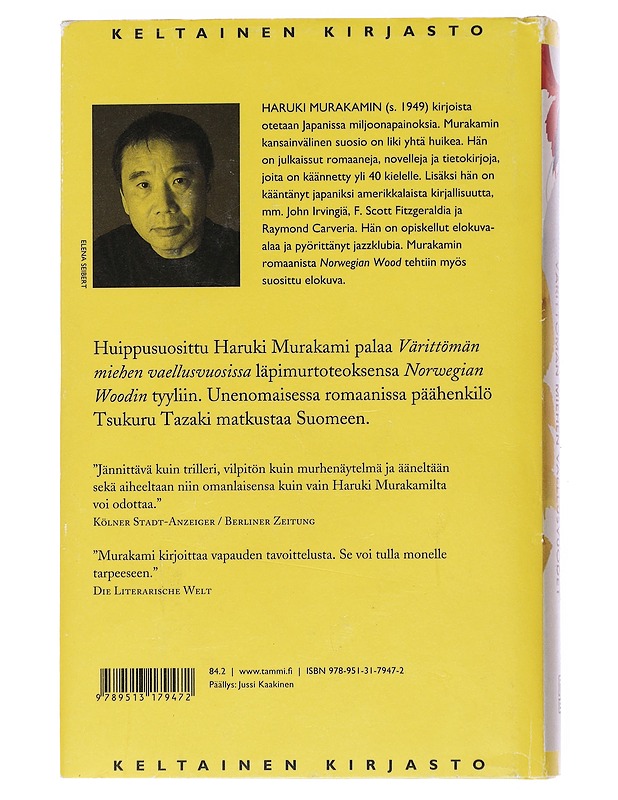 Värittömän miehen vaellusvuodet - Murakami, Haruki - Romaanit ja novellit - 10105520440 - 1