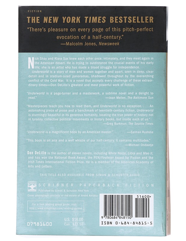 UNDERWORLD - DON DELILLO - Tietokirjat ja oppaat - 10105520472 - 1