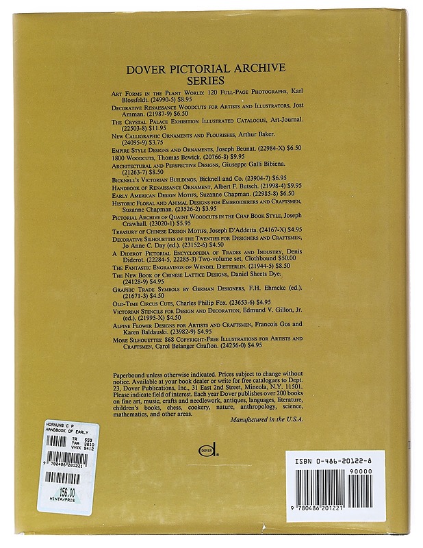 Handbook of early advertising art : Mainly from American sources : pictorial volume - Hornung, Clarence P. - Tietokirjat ja oppaat - 10105520526 - 1