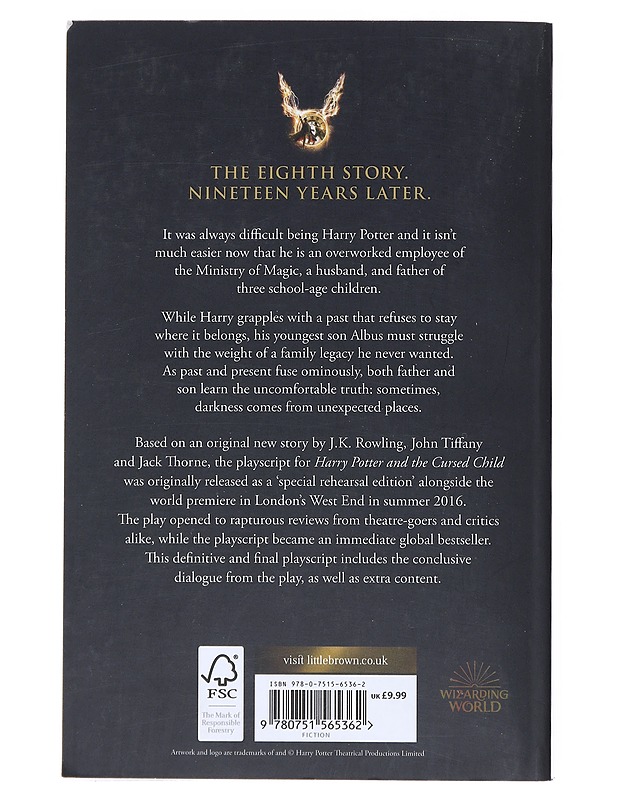 Harry Potter and the cursed child : parts one and two : playscript - Thorne, Jack - Fantasia- ja scifi - 10105520549 - 1