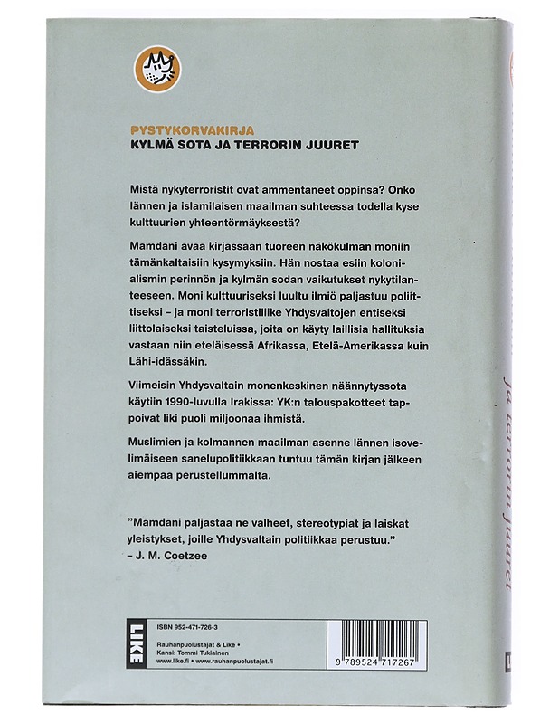 Kylmä sota ja terrorin juuret - Mamdani, Mahmood - Historiakirjat - 10105520699 - 1