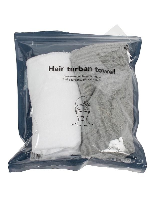 Turbaanipyyhe, 2 kpl - Pyyhkeet - 10105520706 - 0