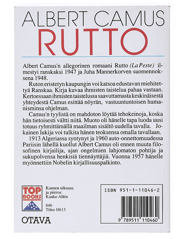 Rutto - Camus, Albert - Romaanit ja novellit - 10105520852 - 1