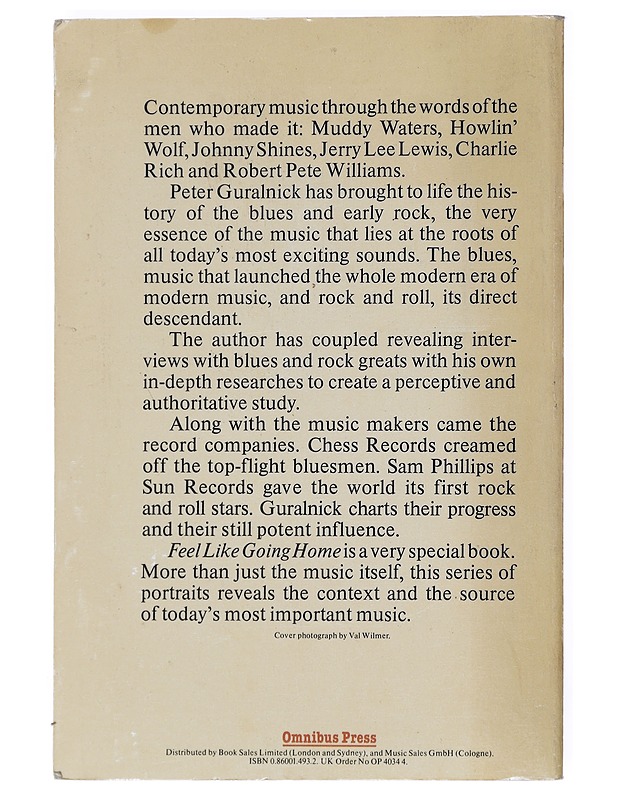 Feel Like Going Home-Peter Guralnick - Musiikki- ja elokuvakirjat - 10105520857 - 1