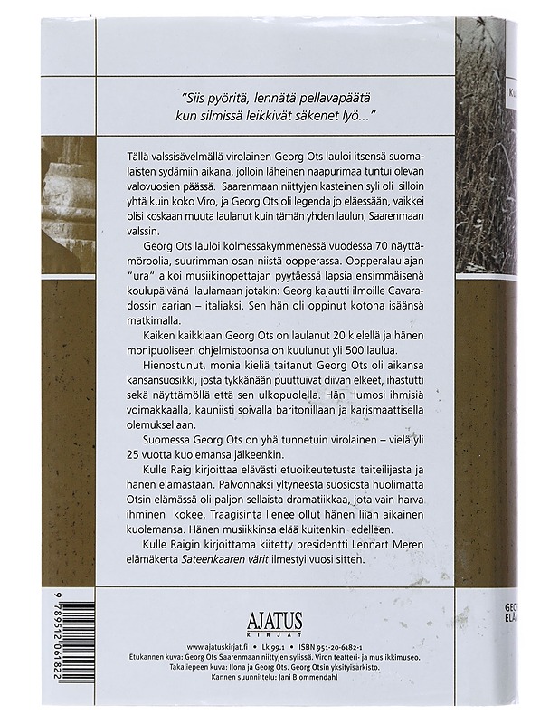 Saarenmaan valssi : Georg Otsin elämäkerta - Kulle Raig - Historiakirjat - 10105520911 - 1