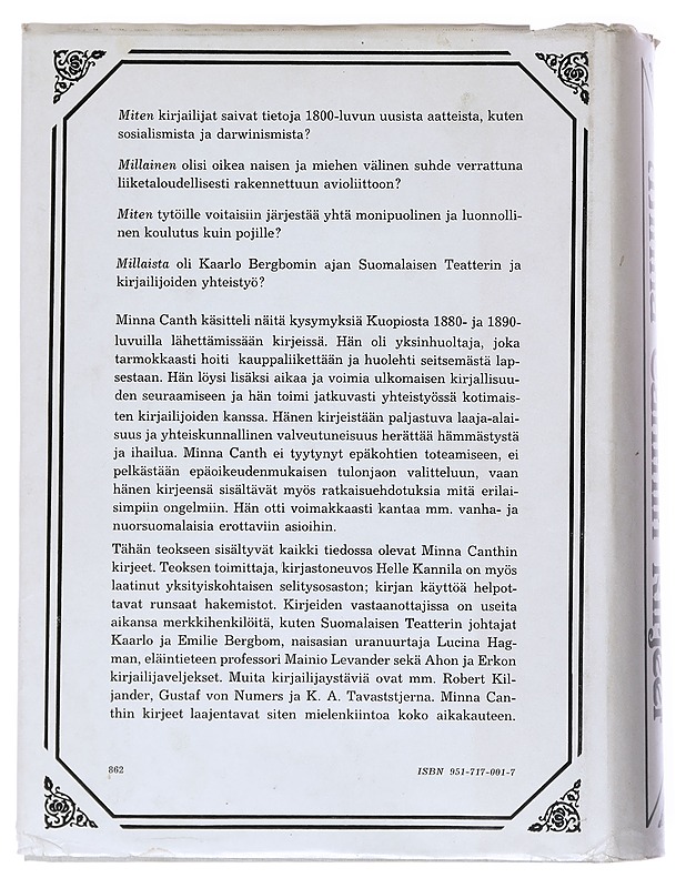 Minna Canthin kirjeet - Canth, Minna - Elämäkerrat ja muistelmat - 10105520944 - 1