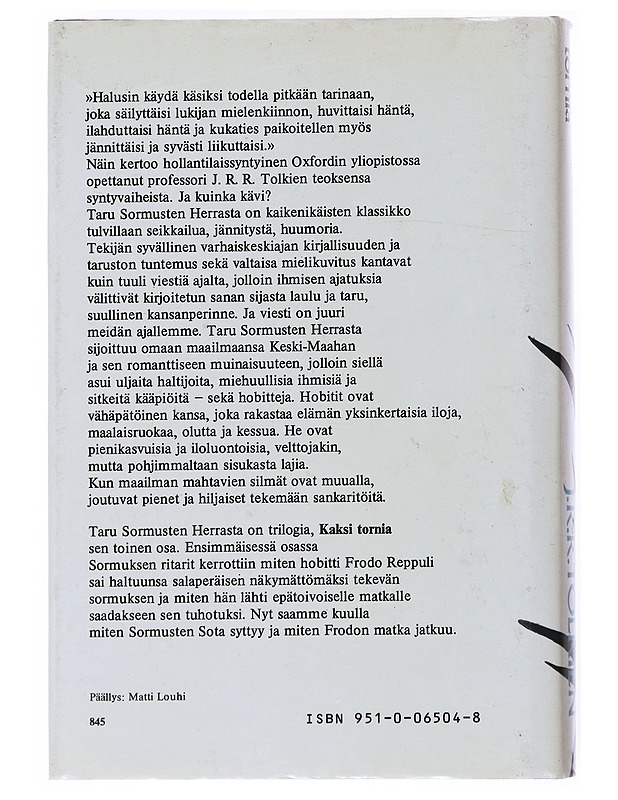 Taru sormusten herrasta. 2, Kaksi tornia - Tolkien, J. R. R. - Fantasia- ja scifi - 10105520957 - 1