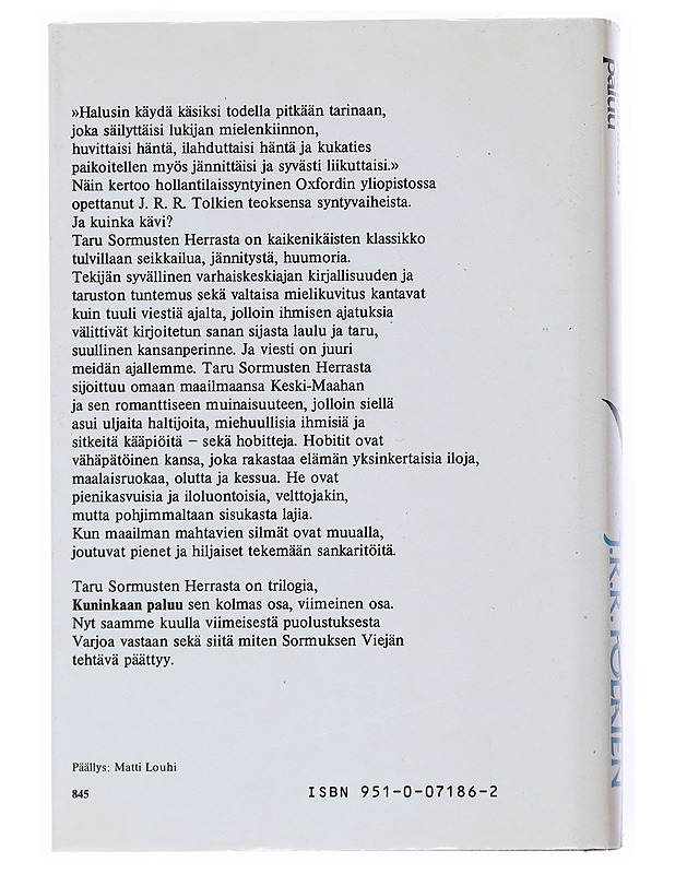 Taru sormusten herrasta 3 : Kuninkaan paluu - Tolkien, J. R. R. - Fantasia- ja scifi - 10105520984 - 1